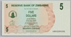 [Zimbabwe 5 Dollars Pick:P-38]